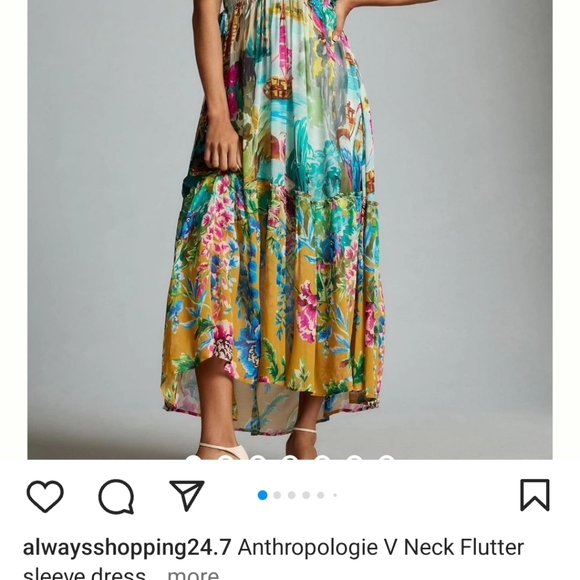 Anthropologie V neck flutter dress - Picture 3 of 8
